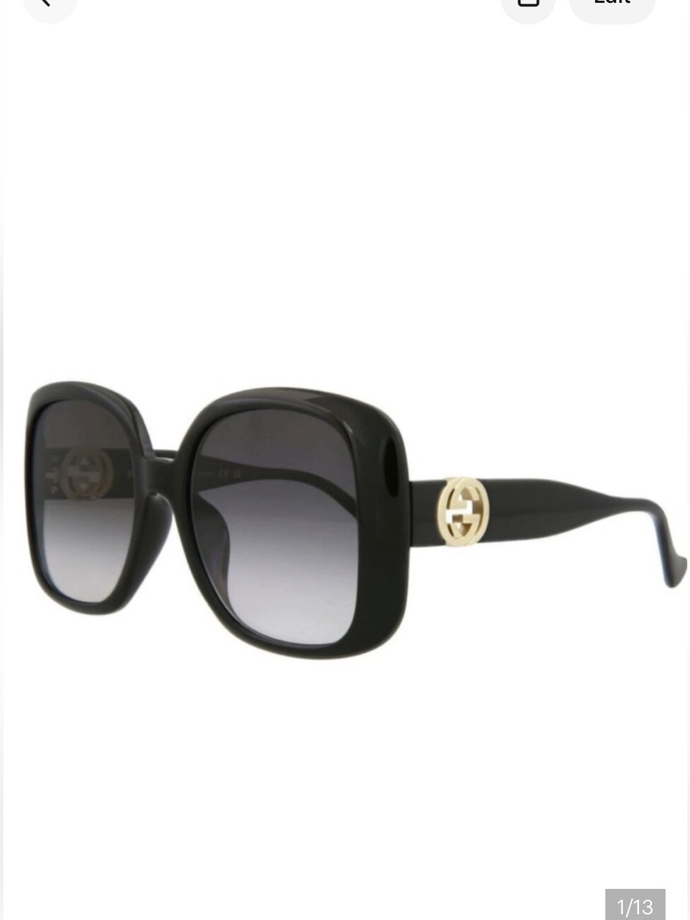 Gucci GG1029SA Black Oversized Square Sunglasses 57mm Gradient Lense #YoloLuxe
